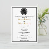 White Black Circle Monogram Font DIY BG Kaart (Staand voorkant)