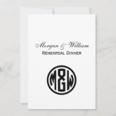 White Black Circle Monogram Font DIY BG Kaart (Voorkant)