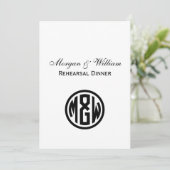 White Black Circle Monogram Font DIY BG Kaart (Staand voorkant)