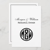 White Black Circle Monogram Font DIY BG Kaart (Voorkant / Achterkant)