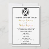 White Black Circle Monogram Font DIY BG Kaart (Voorkant)