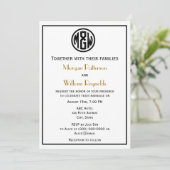 White Black Circle Monogram Font DIY BG Kaart (Staand voorkant)