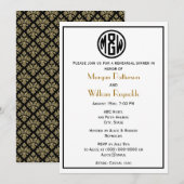 White Black Circle Monogram Font DIY BG Kaart (Voorkant / Achterkant)