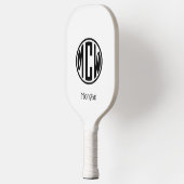 White Black Circle Monogram Font DIY BG Pickleball Paddle (Links)
