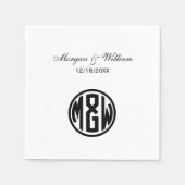 White Black Circle Monogram Font DIY BG Servet (Voorkant)