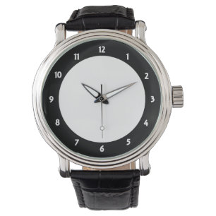White Black Clock Face Custom Horloge