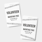 White Black Concert Vrijwilliger All Access Pas Badge (Voor- en achterkant)