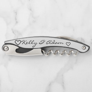 White Black Cork Screw van de bruiloft Couple Kurkentrekker