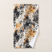 White Black Cream Leopard Animal Bad Handdoek (Handdoek)