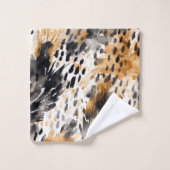 White Black Cream Leopard Animal Bad Handdoek (Wasdoekje)
