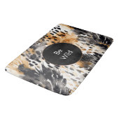 White Black Cream Leopard Animal Birthday Badmat (Gekanteld)