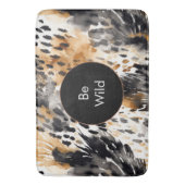 White Black Cream Leopard Animal Birthday Badmat (Voorkant Verticaal)
