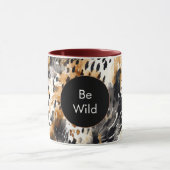 White Black Cream Leopard Animal Birthday Mok (Midden)