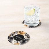 White Black Cream Leopard Animal Birthday Ronde Kartonnen Onderzetter (Insitu)