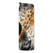 White Black Cream Leopard Animal Birthday Thermosbeker (Geroteerd rechts)