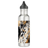 White Black Cream Leopard Animal Birthday Waterfles (Rechts)