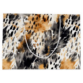 White Black Cream Leopard Animal Floral Verjaardag Groot Cadeauzakje (Achterkant)