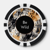 White Black Cream Leopard Animal Poker Chips (Voorkant)