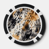 White Black Cream Leopard Animal Poker Chips (Achterkant)
