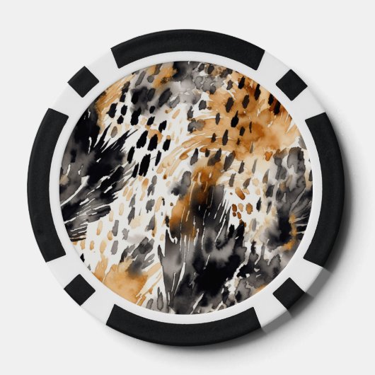 White Black Cream Leopard Animal Poker Chips (Achterkant)