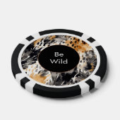White Black Cream Leopard Animal Poker Chips (Enkel)