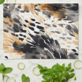 White Black Cream Leopard Animal Theedoek (Gevouwen)