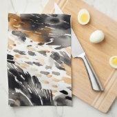 White Black Cream Leopard Animal Theedoek (Quarter Fold)