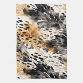 White Black Cream Leopard Animal Theedoek (Verticaal)