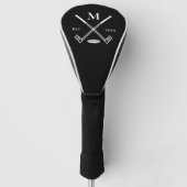White + Black Custom Monogram Golf Club Head Hoesj Golfheadcover (Voorkant)