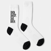 White Black DADA DADDY DAD BRUH VADERDAG Sokken (Rechts)