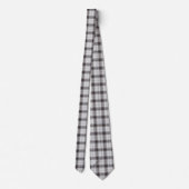 White Black Dark Red Tartan Pset Stropdas (Achterkant)