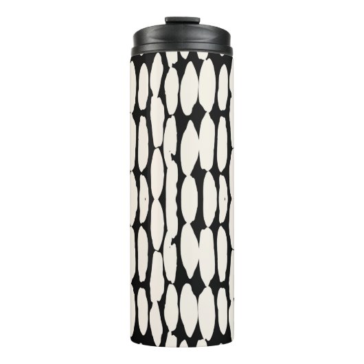 White black dot pattern. shibori circle seamless.  thermosbeker (Voorkant)