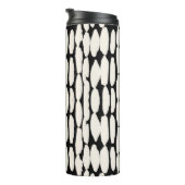 White black dot pattern. shibori circle seamless.  thermosbeker (Geroteerd rechts)