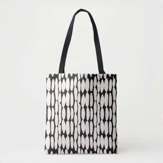 White black dot pattern. shibori circle seamless. tote bag (Voorkant)
