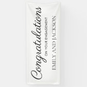 White Black Elegant Script-Verloving Spandoek (Verticaal)