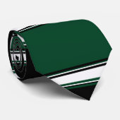 White Black en Evergreen Stropdas (Opgerold)