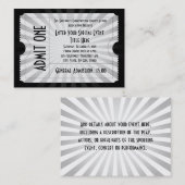 White + Black Event Ticket, Lg Visitekaartje Size (Voorkant / Achterkant)