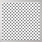 White Black Fleur De Lis Delicate Mardi Gras Poster (Voorkant)