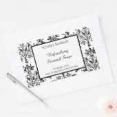 White Black Floral Damask Editable Soap Stickers (Envelop)