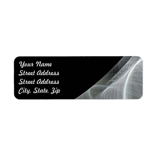 White Black Frac Background Return Address Sticker (Voorkant)