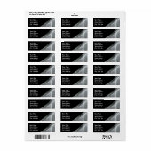 White Black Frac Background Return Address Sticker (Full Sheet)