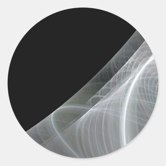 White & Black Fractal BackgroundRound Sticker (Voorkant)