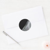 White & Black Fractal BackgroundRound Sticker (Envelop)