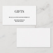 White/Black Gift Registry Enclosure Card Informatiekaartje (Voorkant / Achterkant)