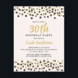 White Black Gold Confetti Glitter 30th Birthday Kaart<br><div class="desc">Elegant Black and Gold confetti glitter op de witte uitnodiging voor vrouwen op de 30ste verjaardag.</div>