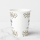 White Black Gold Confetti Glitter 80th Birthday Papieren Bekers (Rechts)