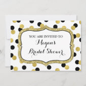 White Black Gold Confetti Vrijgezellenfeest Kaart (Voorkant)