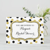 White Black Gold Confetti Vrijgezellenfeest Kaart (Staand voorkant)