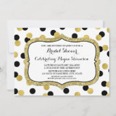 White Black Gold Confetti Vrijgezellenfeest Kaart (Achterkant)