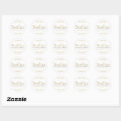 White Black & Gold Glitter-Lijst - Ontwerp bedankt Ronde Sticker (Vel)